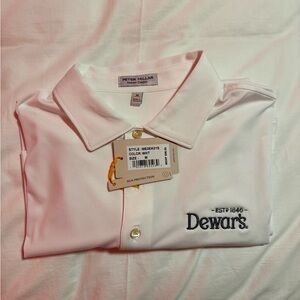 Peter Millar White Polo Shirt with Dewar's Logo